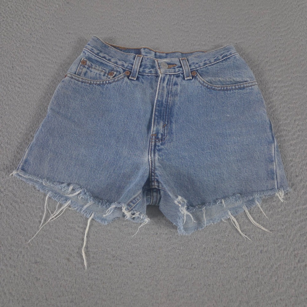 VINTAGE Levi's Shorts Womens 25 Blue 512 Slim Fit Cotton Cutoff Frayed Hem 90s